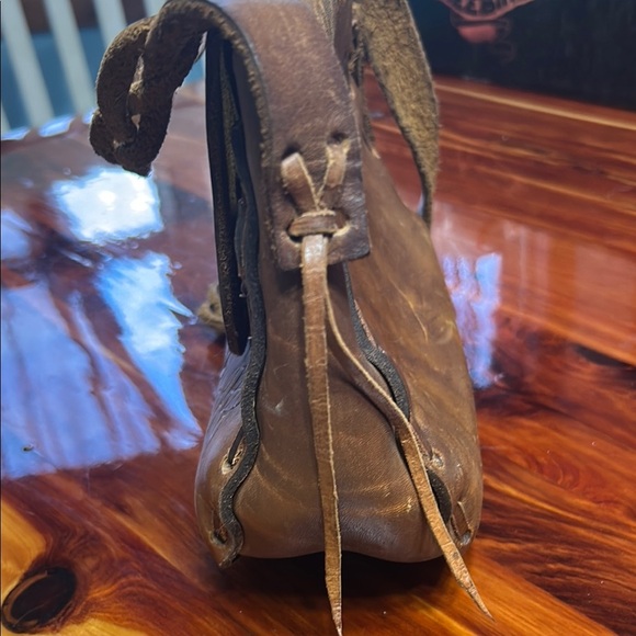 Brown Leather Floral Embossed Bag - Picture 7 of 11